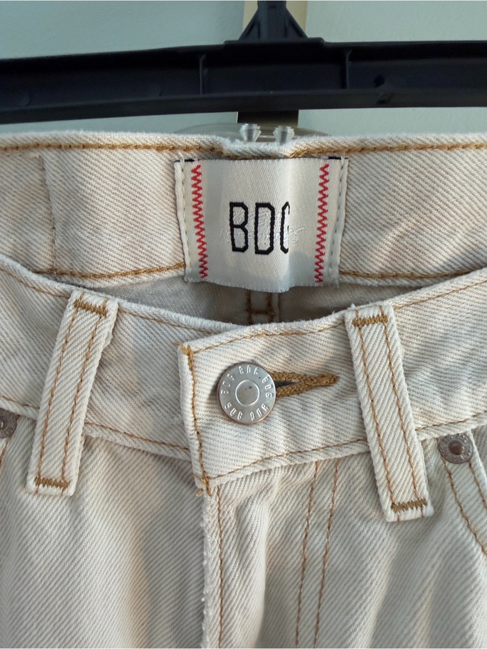 BDG Cream Straight-Leg Jeans